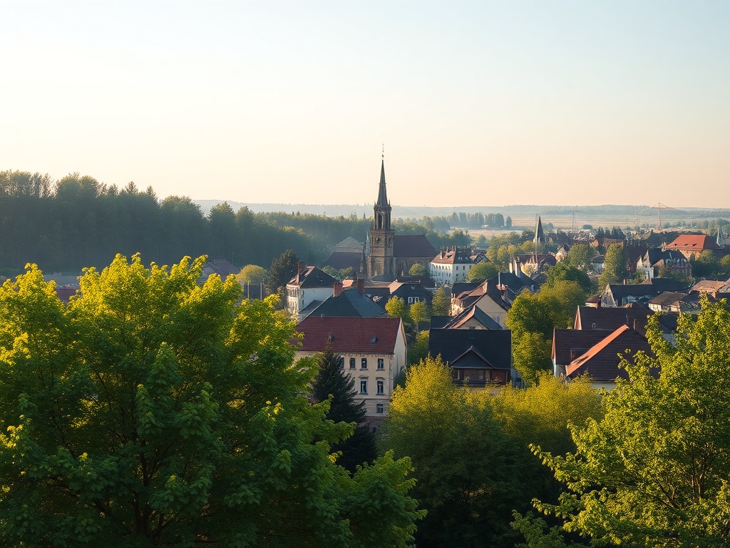 Piękne, białe i różowe kwiaty drzew wiśni i czereśni w parku miejskim w Józefowie podczas wiosennego kwitnienia.