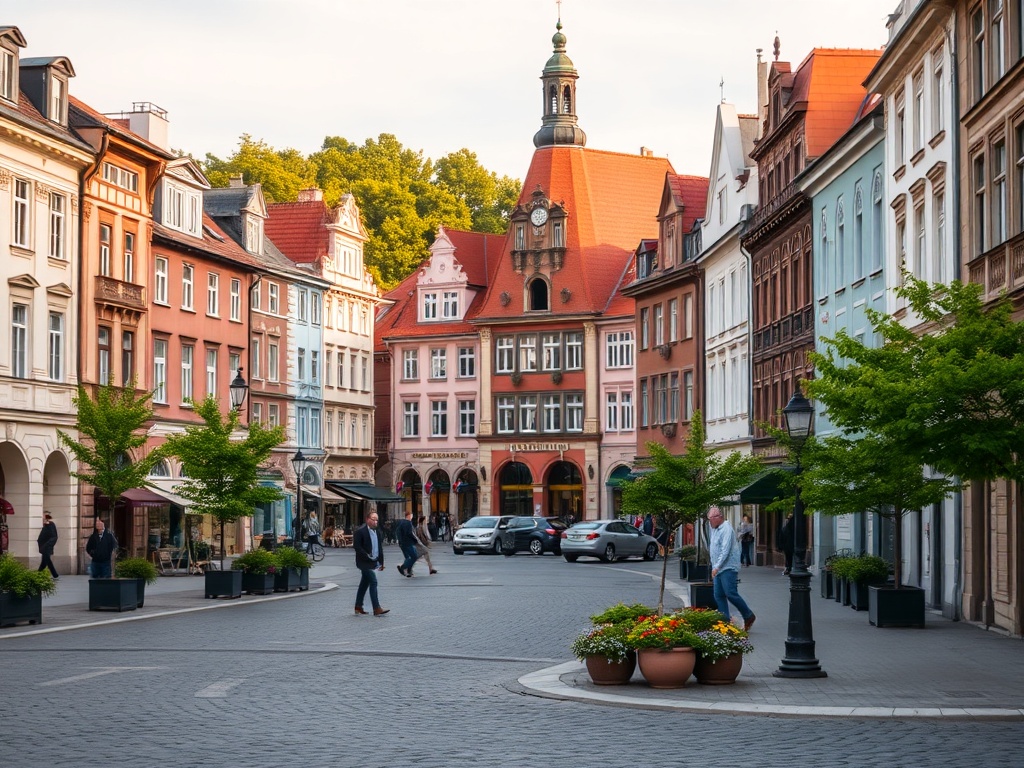 Ilustracja przedstawiająca drona latającego nad lasem, symbolizująca ochronę środowiska w Józefowie, obok symboliczne drogi i znaki OSP.